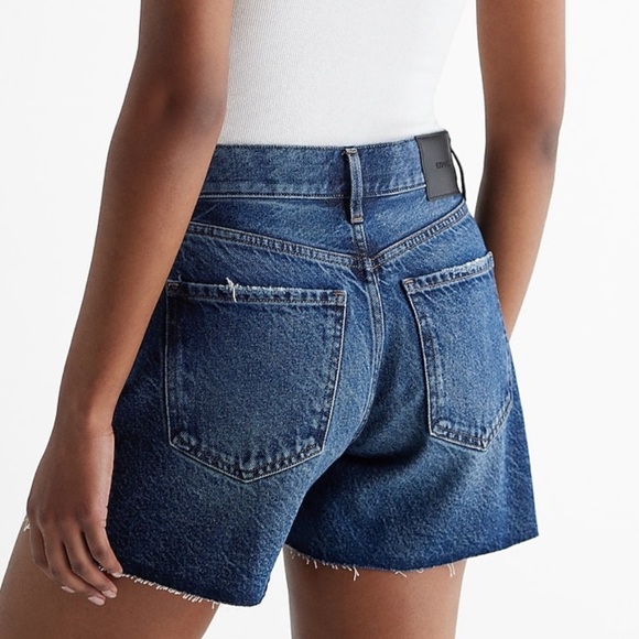 Express Mid Rise Raw Hem Midi Short - Picture 3 of 6